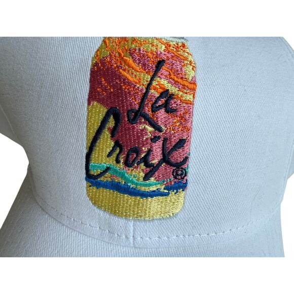 LaCroix Baseball Cap in White with Embroidered Grapefruit Flavor Can - Picture 2 of 6